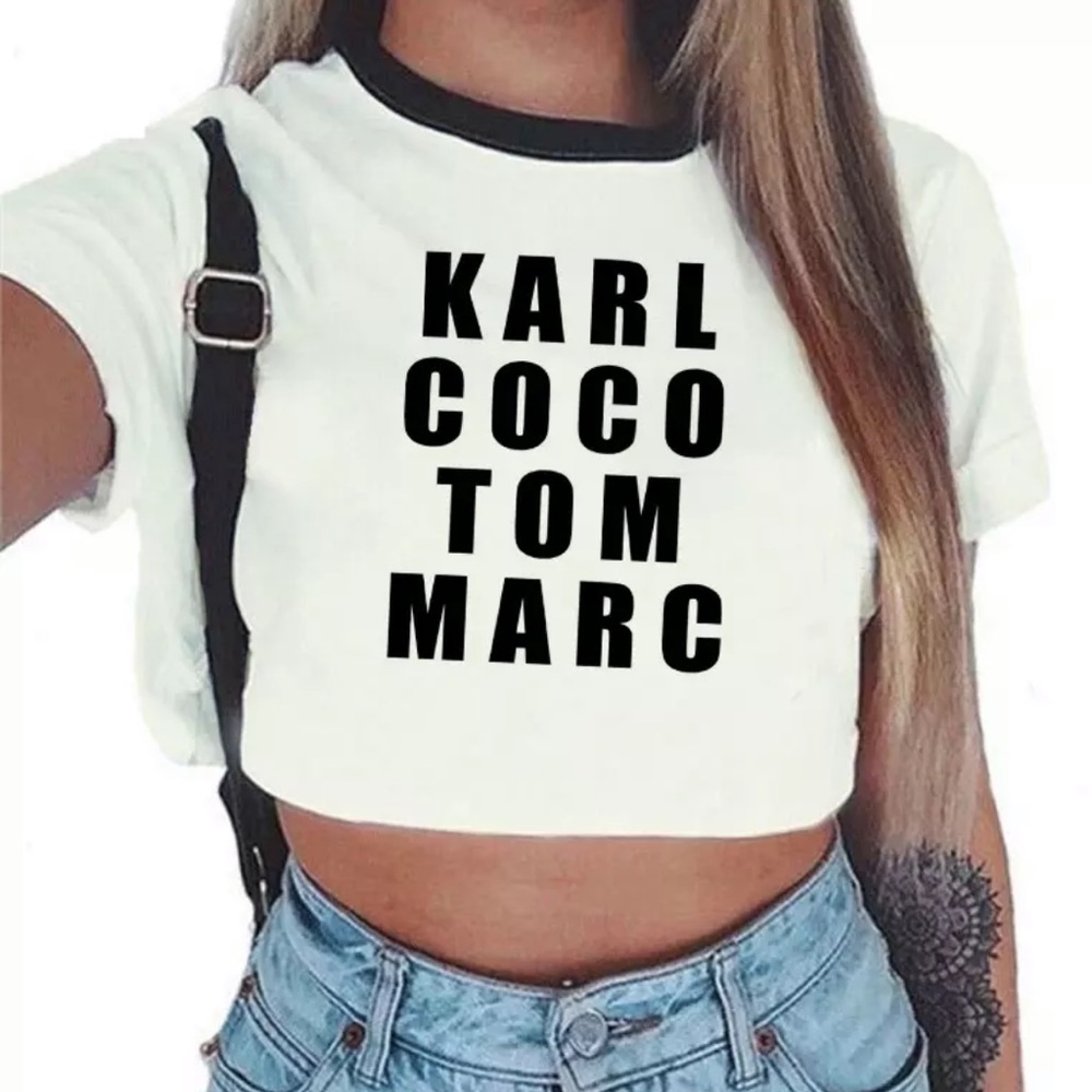 KARL COCO MARC TOM Fashion Crop Tops